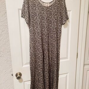 Erika Black and White Patterned Maxi Dress